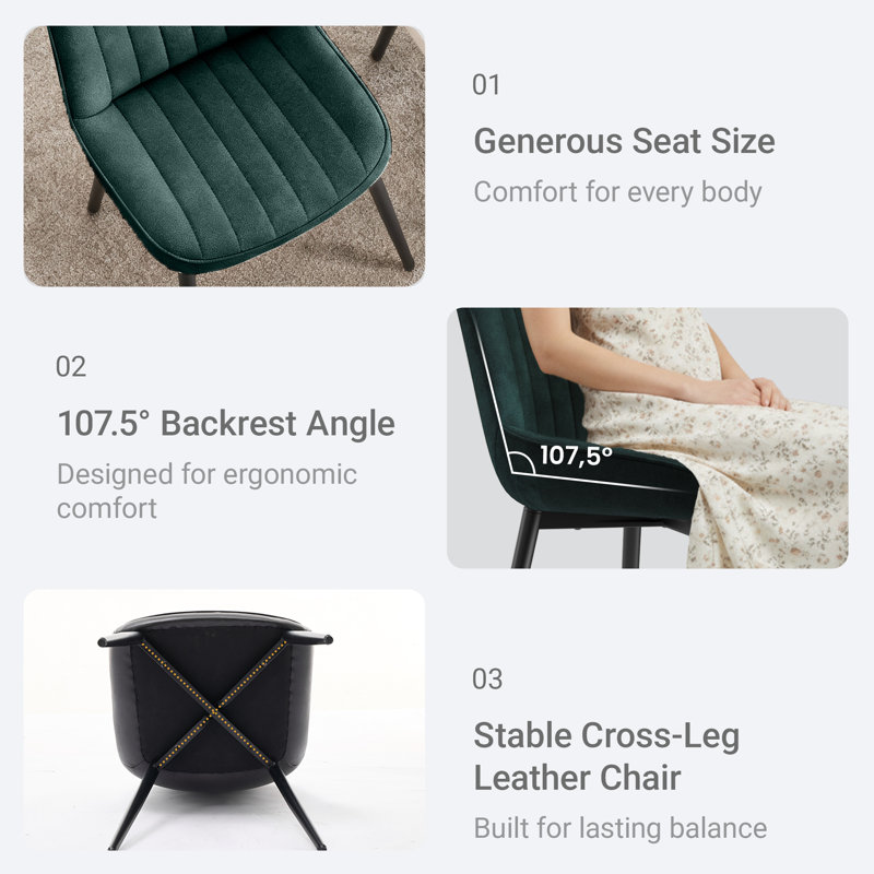 47.5 cm H Side Chair, Green