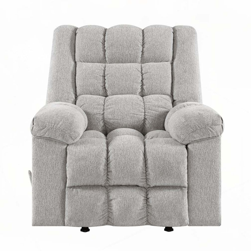 Chenille Upholstered Reclining Chair, Light Gray
