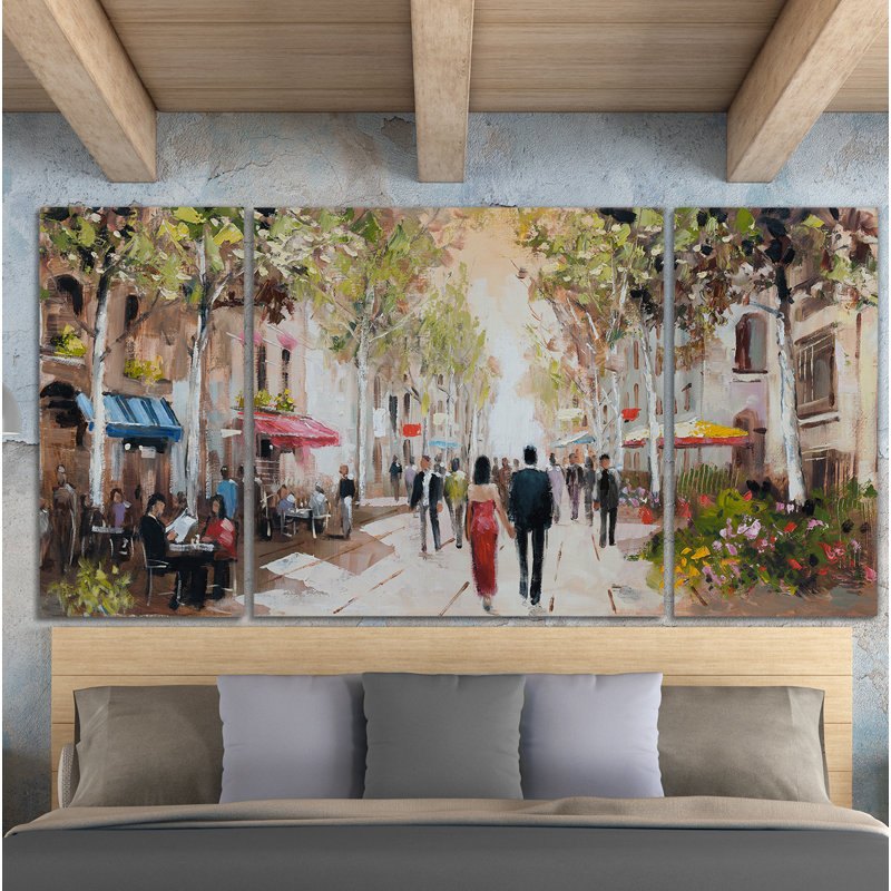 Une image multi-pièces de première qualité "paris" paris sur toile, H 24 po x l 48 po x P 1,5 po