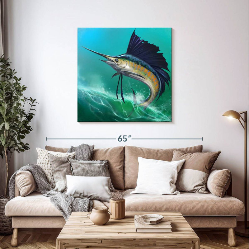 Crowle Wave chevauchant un voilier, H 39 po x l 39 po