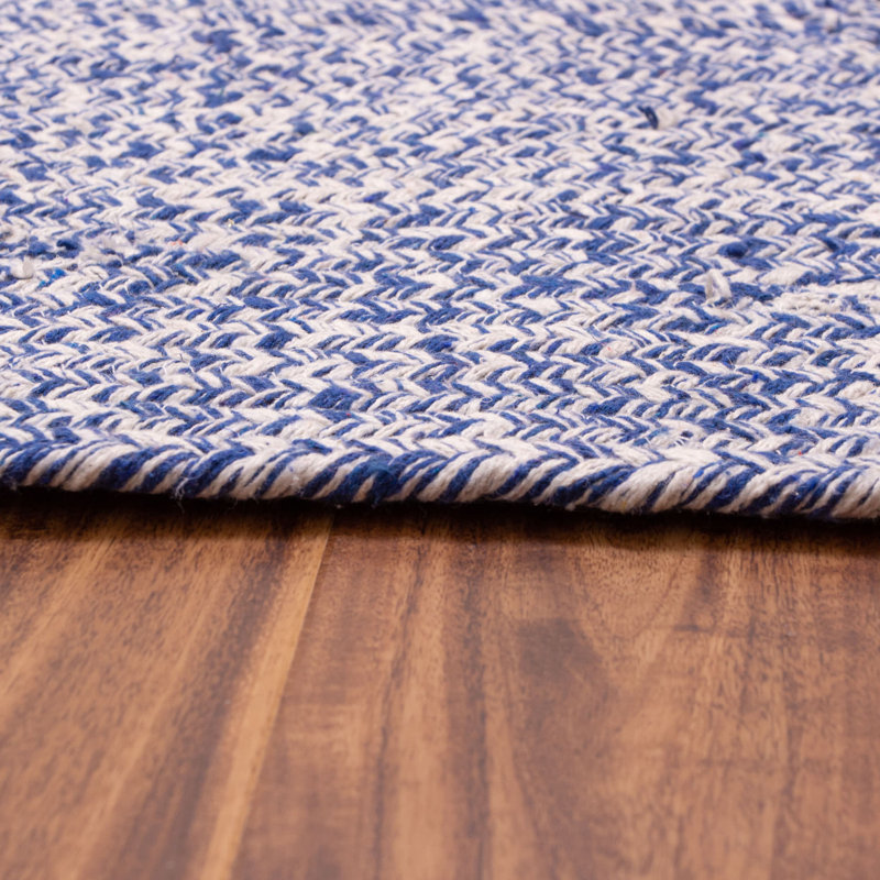 Haynesville Farmhouse Reversible Braided Blue Area Rug, Runner 2' x 6'