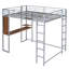 Lit mezzanine en métal argenté avec bureau et tablettes - Solution de chambre à coucher écoénergétique intégrée 2, poids maximum: 120 lb-121104743