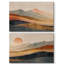 «Earthen Hues Abstract Sun Mountain Rustic» 2 pièces-100136283-100136282