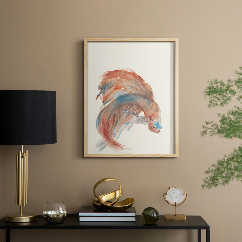 Reproduction encadrée Betta III - bois massif, Naturel, H 30 po x l 24 po