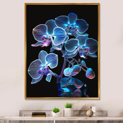 «Blooming Orchid in Fluorescent Mauve and Blue III», reproduction sur toile
