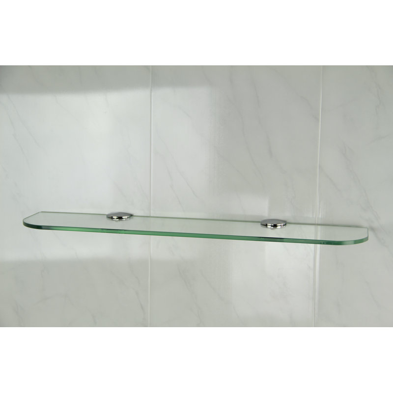Fanni Glass Floating Shelf with Adjustable Shelves, Clear, 0.6cm H x 50cm W x 10cm D