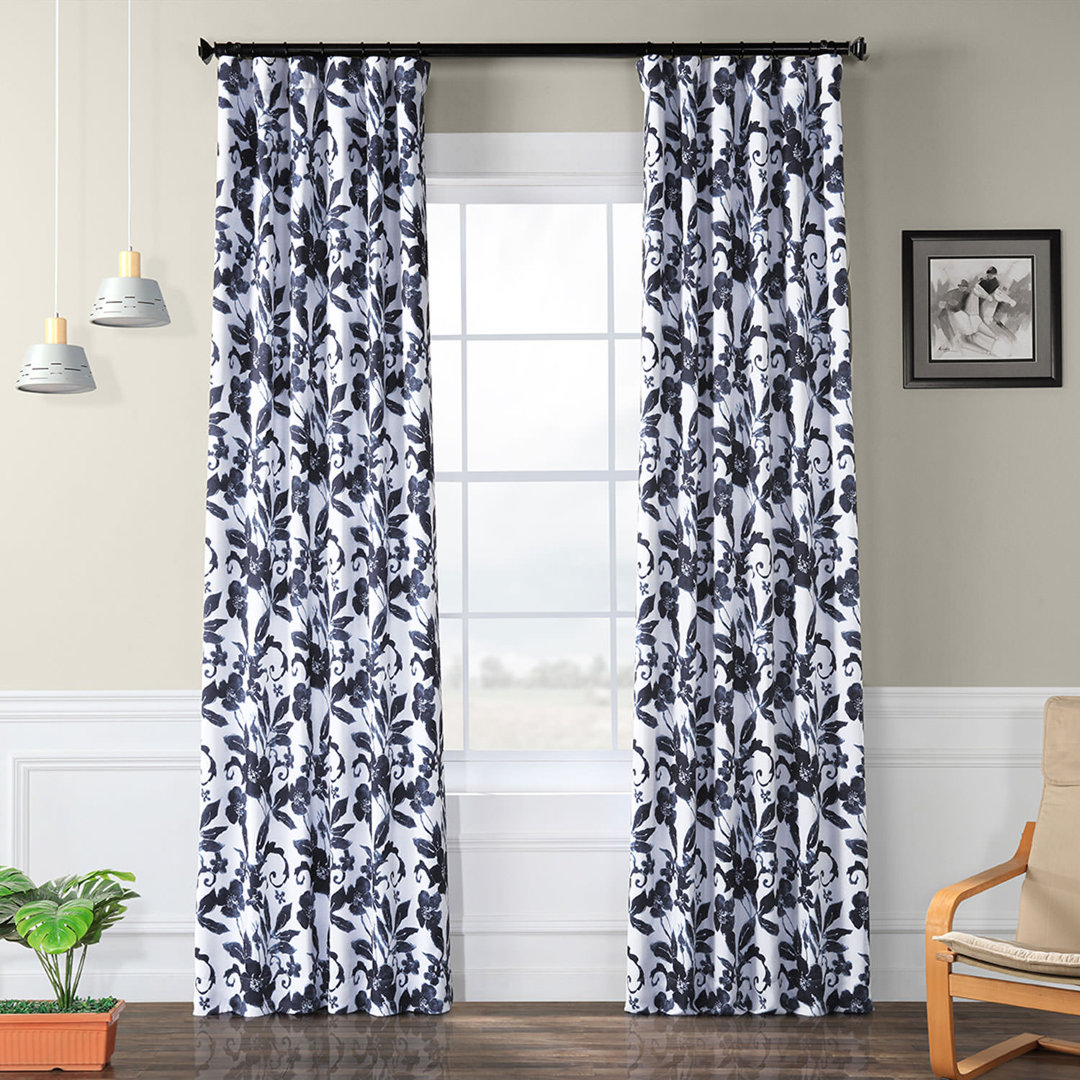 Aranda Printed Room Darkening Curtains for Bedroom & Living Room Curtains for Large Window Single Panel Red Barrel Studio® Size per