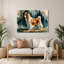 Chiens Eurasier, art mural en métal bleu-474000049