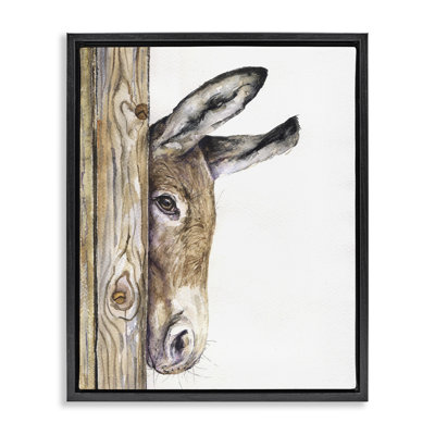 Cute Baby Donkey Animal Brown Watercolor Painting Canvas Wall Art by George Dyachenko -  Rosalind Wheeler, B0876A195208483A8B40FB403BF53667
