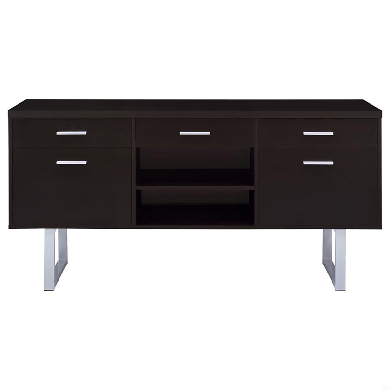 5-Drawer Credenza With Open Shelving