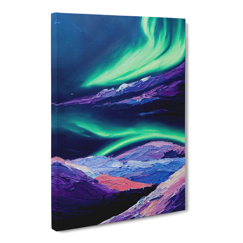 CAN-V0523-1585X Northern Lights Painting Vol.3 - Wrapped Canvas Print, 50cm H x 35cm W x 3cm D