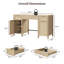 Bureau de rangement Boho Rattan 3 tiroirs avec 2 armoires et tablettes réglables-276857897-272892325
