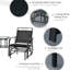 Balancelle pour l'extérieur avec 2 chaises berçantes et table basse. Fauteuils coulissants pour cour, jardin, porche. Noir Polypropylène respirant, acier. 78 po L x 34,05 po l 36,22 po H. Siège 21 po 19,5 po P 264 lb.