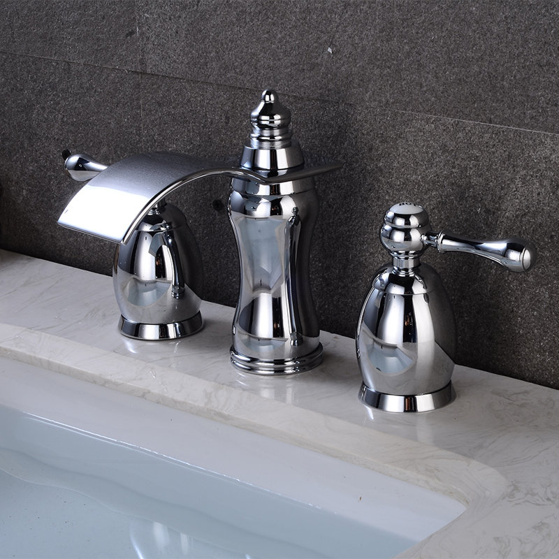 2-handle Bathroom Faucet with Drain Assembly, Chrome