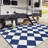 Outdoor Plastic Straw Rug – Waterproof Checkered Patio Rug with Non-Slip Backing, Modern Geometric Design for Backyard, Balcony, Camping, Picnic-1749606136