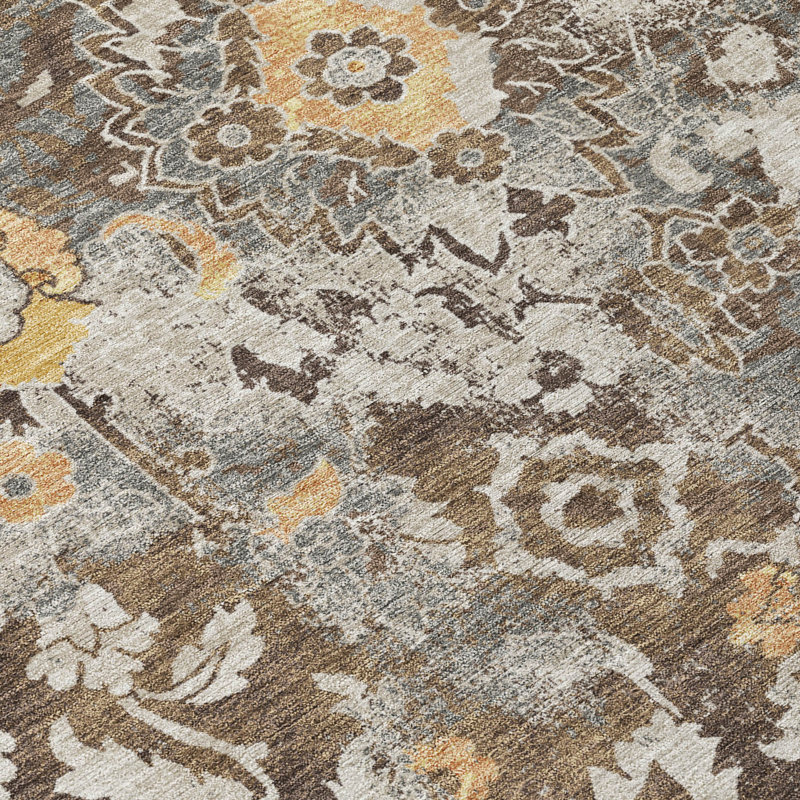 Machine Washable Indoor/Outdoor Chantille ACN2791 Global Rug, Brown, 2'6" x 3'10"