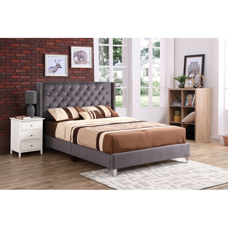 Ashe Upholstered Standard Bed, Full/Double, Gray