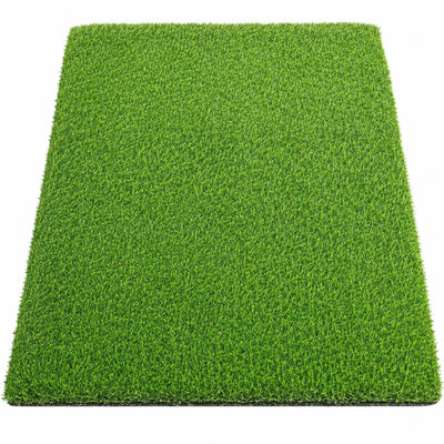 Rouleau de gazon artificiel de 1,37 m x 10,67 m (157,5 pi²), gazon synthétique avec une hauteur de brin de 3 cm (1,18 po), support en SBR, trous de drainage et outils d'installation inclus.