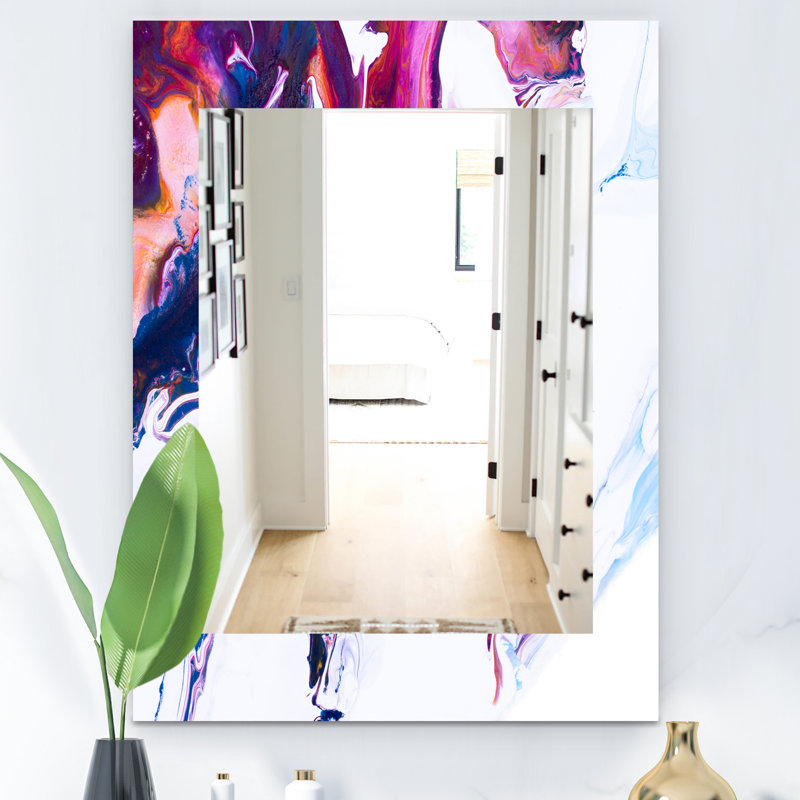 Miroir mural en marbre geode 15 mid-century, H 24 po x l 32 po