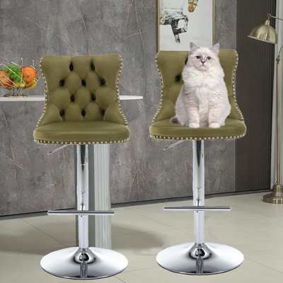 Kieston Swivel Upholstered Adjustable Height Counter Stool