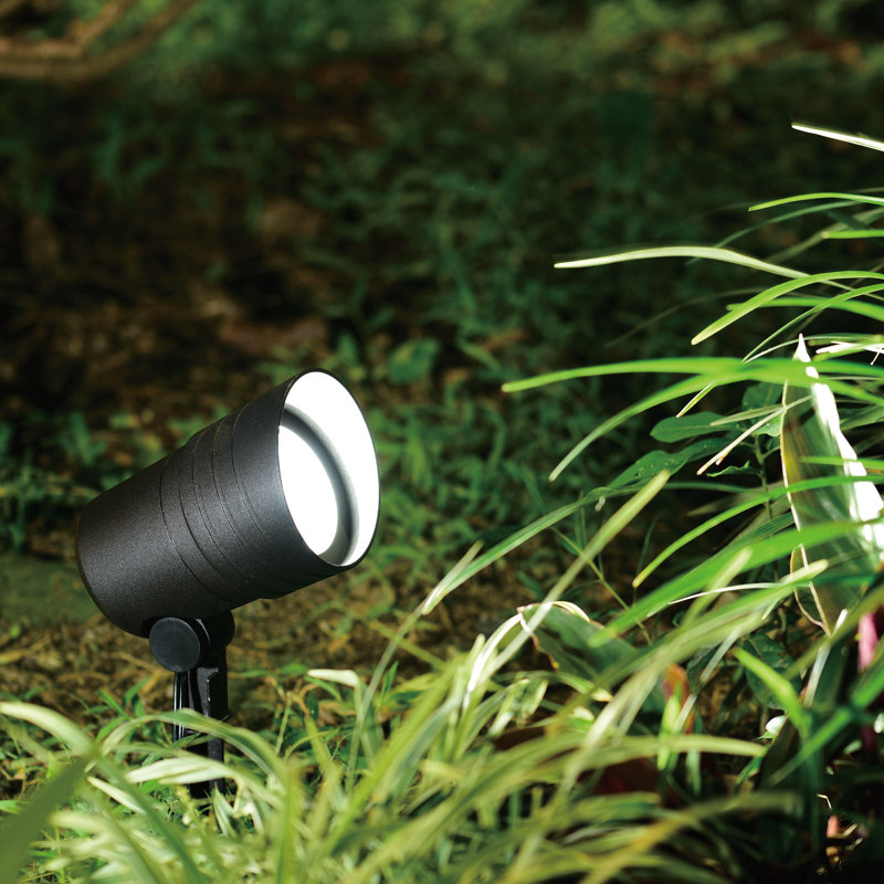 Black Aluminum Low-Voltage Outdoor LED Flood Light