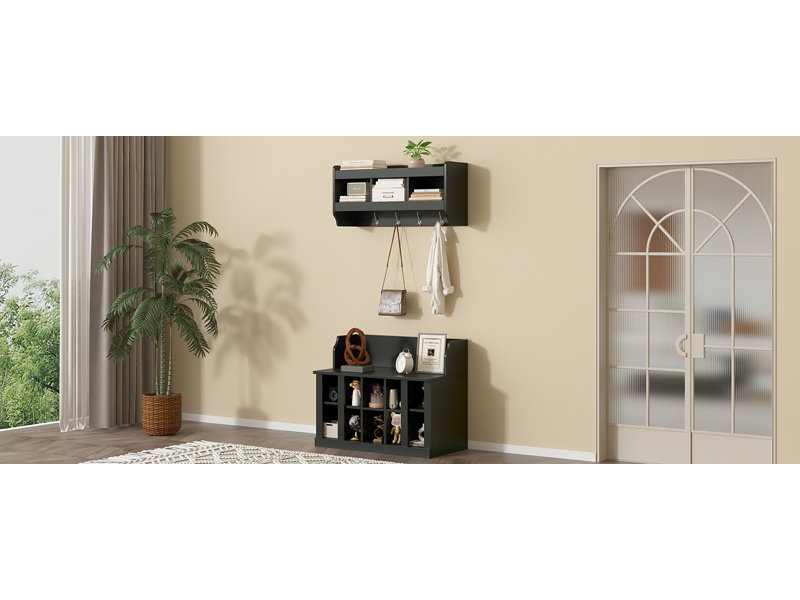 Banc, 27.5 " H x 35.4 " L x 15.7 " D, Black, Does Not Apply, Black