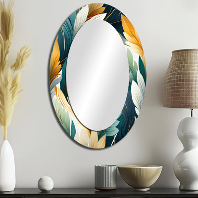 Jungle Tropical Plams Composition - Miroir mural ovale vert