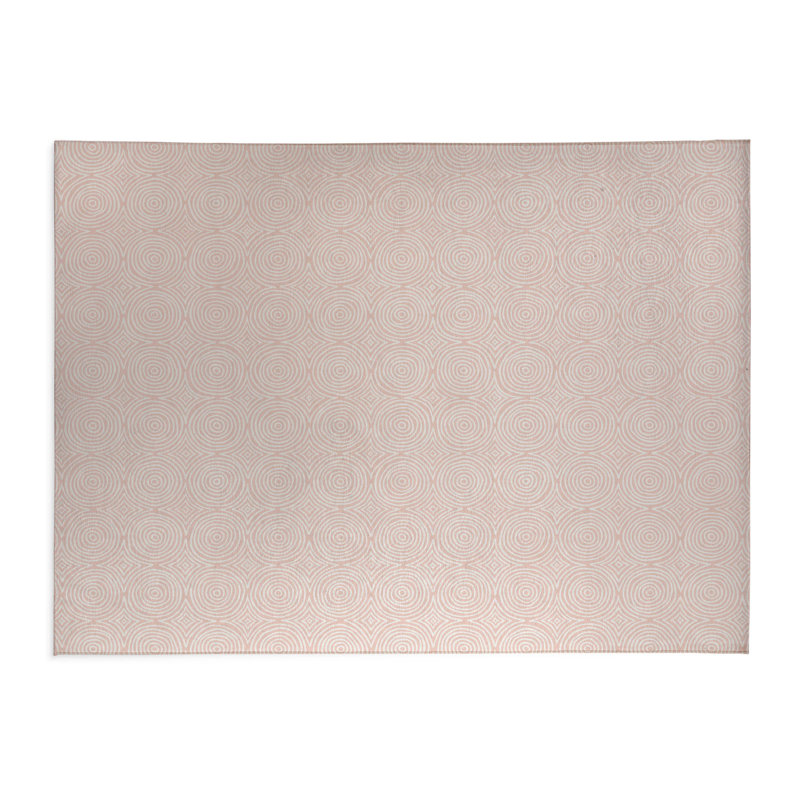 Tapis de cuisine anti-dérapant Rolling Circles, Rectangle 5 pi x 7 pi, Rose