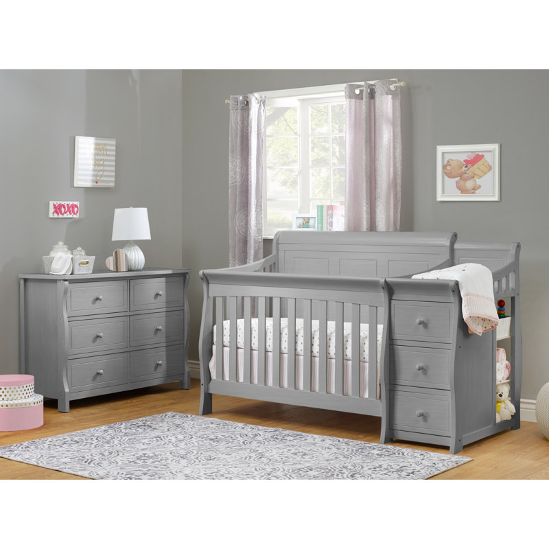 Lit de bébé convertible 4-en-1 Princeton Elite, Gris patiné