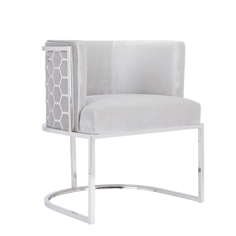Rosie-Jane 15'' H Faux Leather Upholstered Armchair, Gray