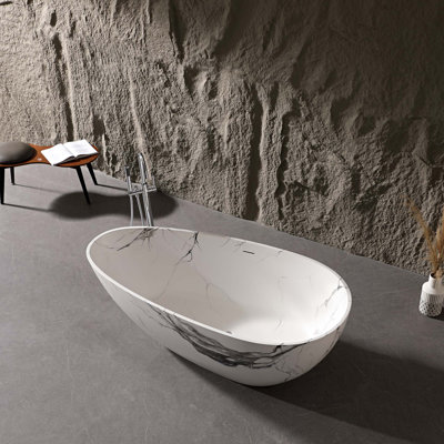 59" Solid Surface Freestanding Bathtub