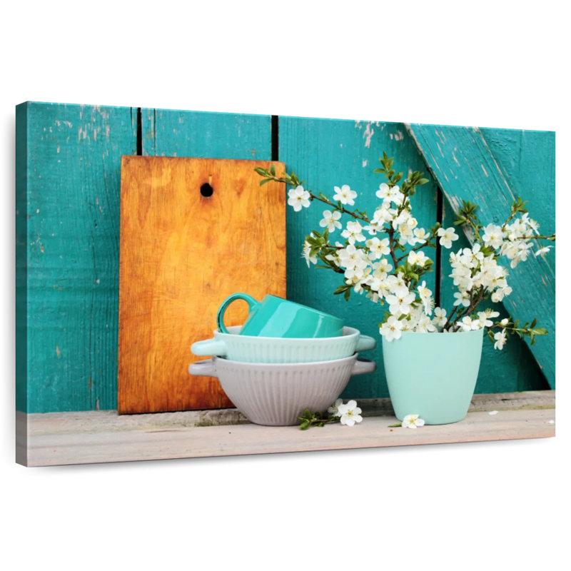 Senne Turquoise Bowls And Vase, 34" H x 51" W