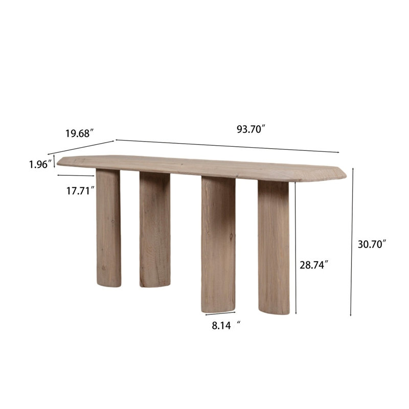 93.7 in. Solid Wood Console Table
