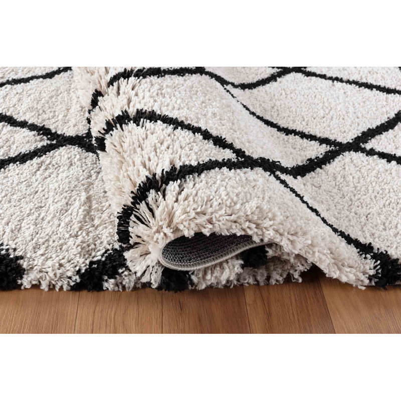 Tybee Geometric Shag Area Rug, Runner 60 x 220cm