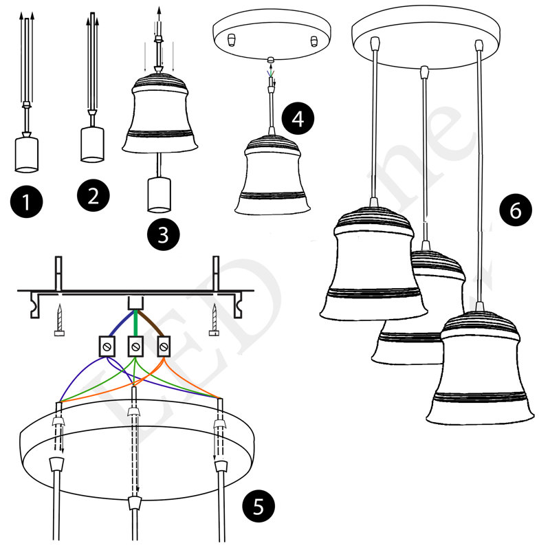 Richburg 3 - Light Pendant, Yellow Brass
