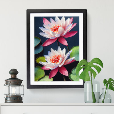 Watercolour Water Lily Flowers Vol.1 - Single Picture Frame Print