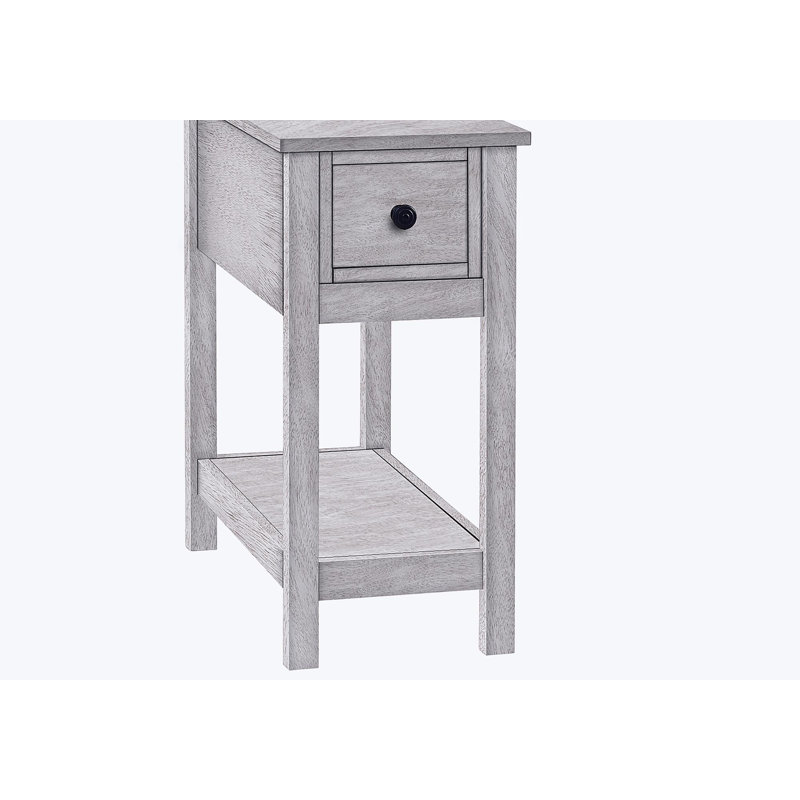 Table décorative, table d'appoint, double couche, tiroirs de rangement pour chambre à coucher, salon, Gris délavé
