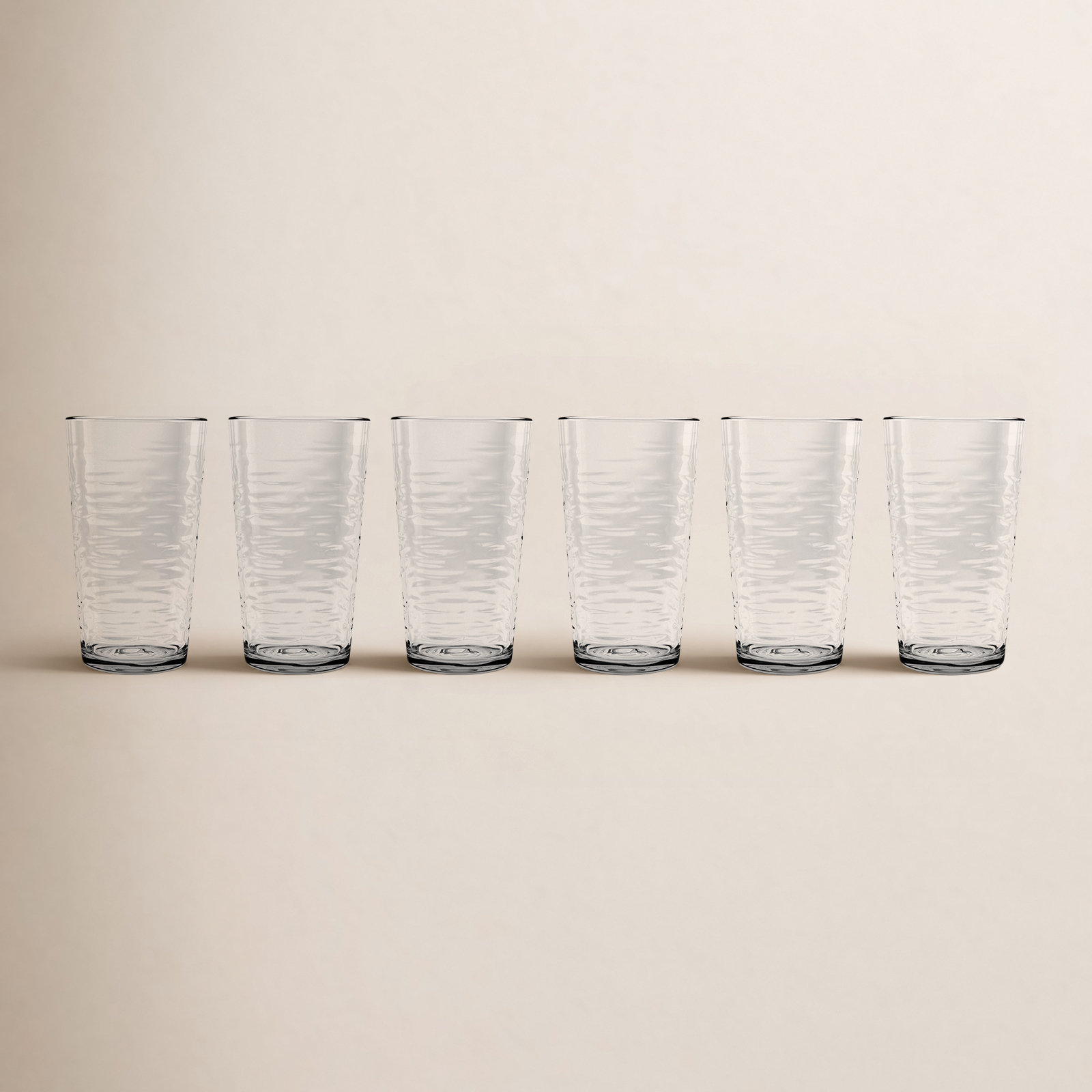 Celise Ribbed Drinking Glass, Clear, 6.2