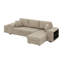 Canapé modulaire en L avec méridienne de rangement et 2 tabourets, lit escamotable, canapé réversible en chenille 3 places avec accoudoirs de rangement-1855077169