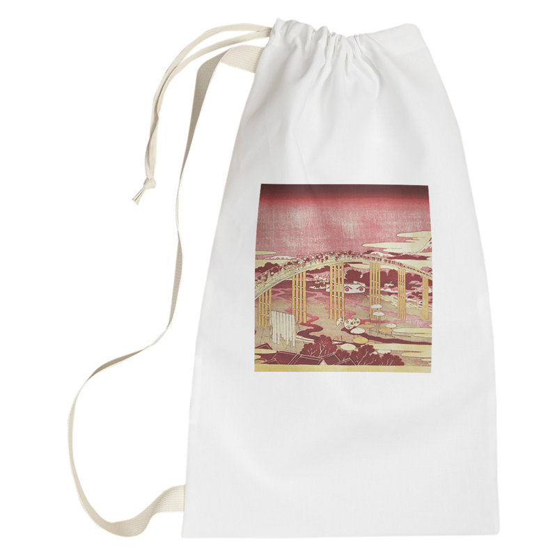 Sac à linge Japanese Bridge, Petit (H 64 po x l 20 po x P 1,5 po), Rouge