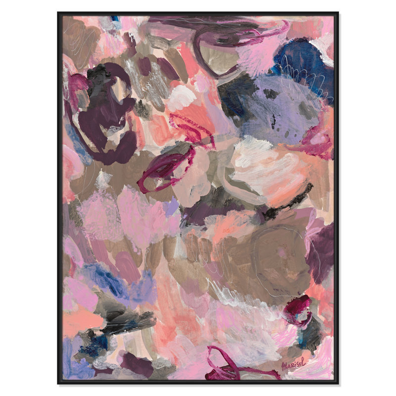 «Vineyard Evening Print» par Marisol Evora, L 37,5 po x H 49,5 po, Cadre flottant noir