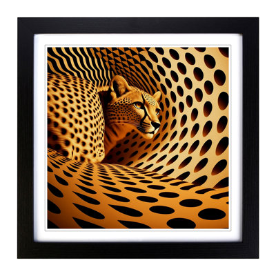 Cheetah Op Art - Framed Print