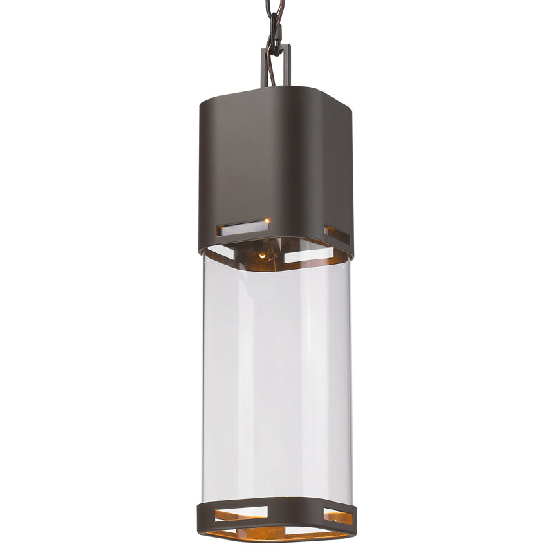 Luminaire suspendu d'extérieur 1 lumière DEL Brentton, Bronze foncé