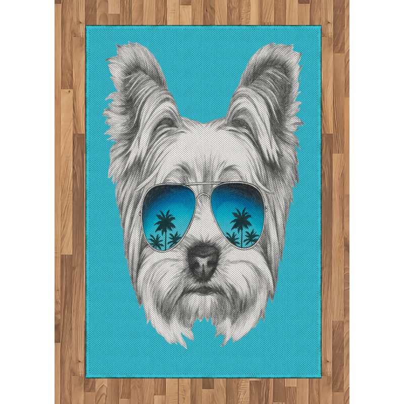 Tapis décoratif en fibre de polyester à haute densité Yorkie, Rectangle— 4 pi x 5 pi 8 po