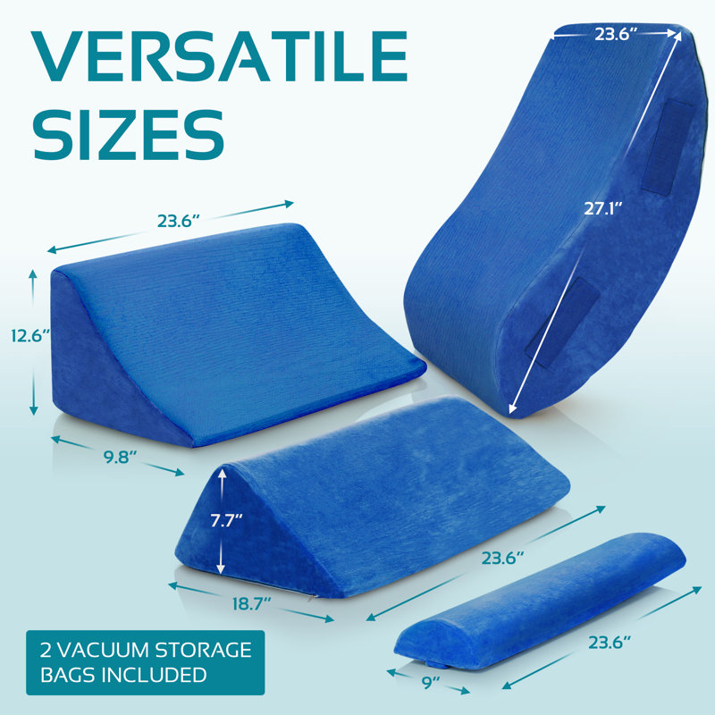 Ensemble de 4 coussins de lit, Bleu marine