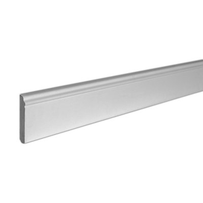 Plastic 0.5" Thick x 4" Wide x 94.5" Length Wall Base in White
