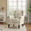 Fauteuil d'appoint à oreilles avec garniture cloutée Duward Bird
