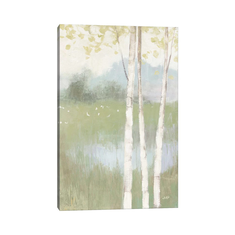 «Spring Fling II Cool Crop» par Julia Purinton - peinture sur toile tendue, H 18 po x l 12 po x 1,5 po