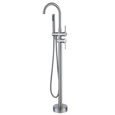 Single-lever floor-mounted bathtub faucet