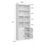 Bibliothèque de rangement à 7 niveaux avec 4 portes et bibliothèque cubique H 74,6 "x l 23,54" Rilion 